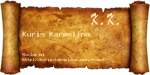 Kuris Karmelina névjegykártya